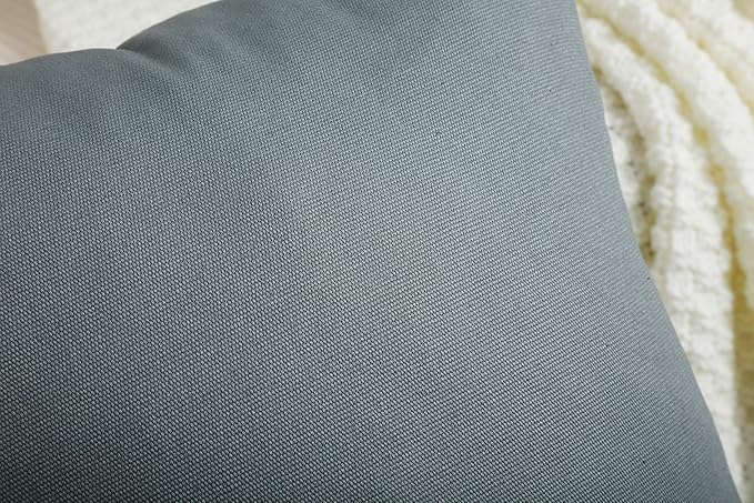 TangDepot Handmade Decorative Solid 100% Cotton Canvas Throw Pillow Covers/Pillow Shams, (14" x14" , Steel Grey, 1 Count (Pack of 1))