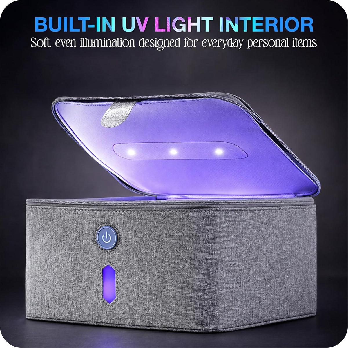 Brookstone UV Light Bag, Portable Sterilizing Bag for Everyday Items, Including Smart Phones, Masks and Small Gadgets