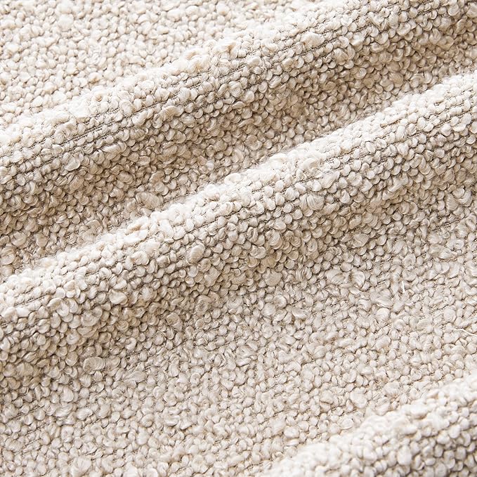 Mixhug Decorative Boucle Throw Pillow Covers, Dark Flax, 20 x 20 Inches, Pack of 2 - Neutral Textured Boho Pillow Covers for Couch and Bed