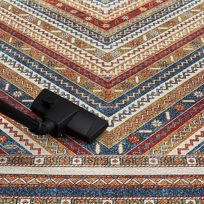 Keen Home Design 2x10 Rug - Machine Washable Runner Rug with Non-Slip Backing, Ideal for Hallway, Entryway, Kitchen, Laundry Room - Vintage, Easy Clean, Durable, Low Pile - (2'6" x 10')