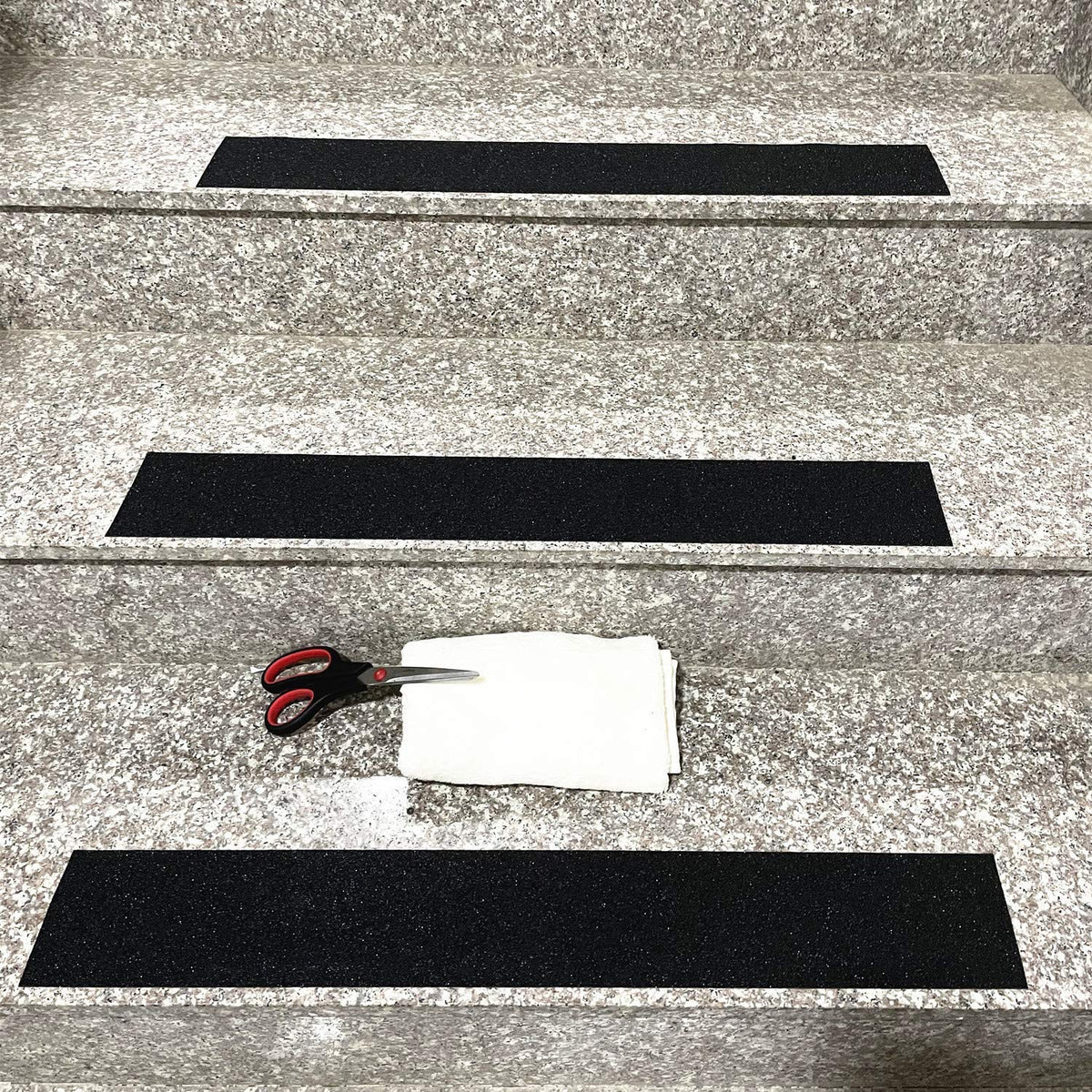 COSIMIXO 4" x 35Ft Heavy Duty Anti Slip Tape,Best 80grit Friction,Grip,Abrasive for Stairs Outdoor/Indoor Waterproof Grip Tape Safety Non Skid Tread Staircases Anti-Slip Traction Tape Black