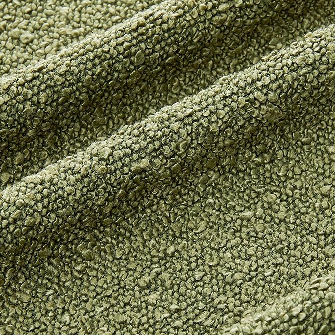 Mixhug Decorative Boucle Throw Pillow Covers, Olive Green, 20 x 20 Inches, Pack of 2 - Textured Boho Pillow Covers for Couch and Bed