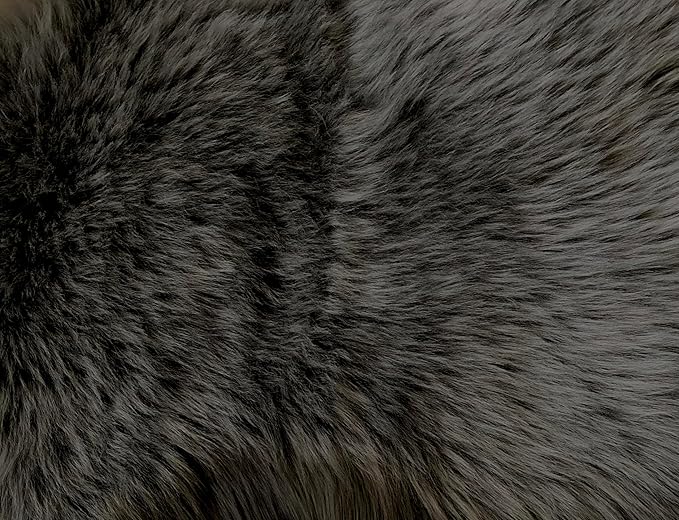 Free Shape Luxury Soft Fluffy Shag Area Rug Single and a Half 2'x4', 60x120cm - Vegan Fur Ultra Soft Indoor Carpet Nursery Rugs for Bedroom Home Decor, Dark Grey