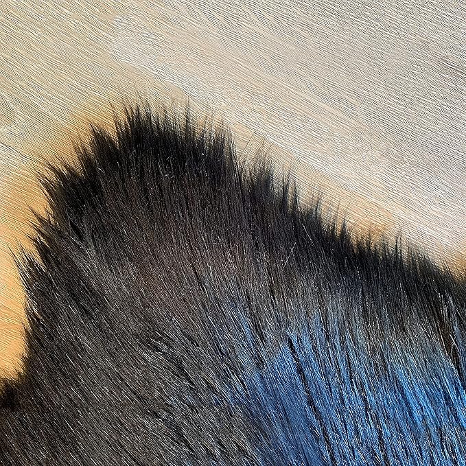 LAMBZY High Pile Super Fluffy Soft Faux Sheepskin Rug | Faux Sheepskin Rugs for Living Room Playroom Bedroom | Classic Super Soft to Touch Rug (8'x11', Black)