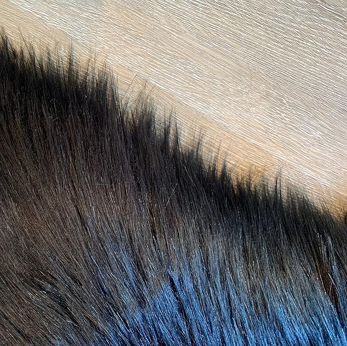 LAMBZY Faux Sheepskin Super Soft Hypoallergenic Silky Shag Rug for Living Room, Kids Room, Sofa (Octo 8 Pelts 6'x8', Black)