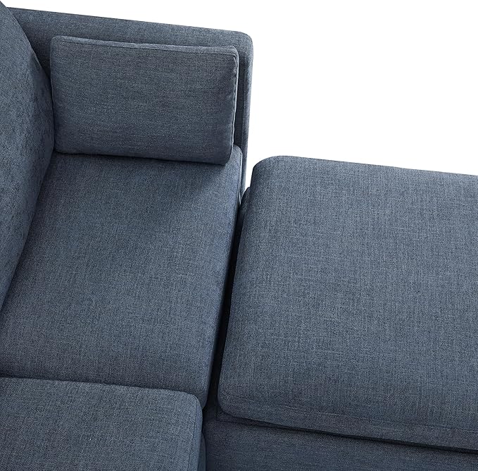 CHITA Oversized Modular Sectional Sofa, FSC Certified Large L Shaped Couch, Modular Sectional Couch for Living Room,112 inch Width,4 Seat Modular Sofa with Storage Ottoman, Blue