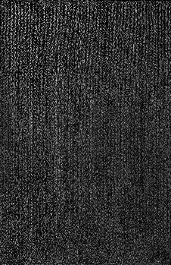 nuLOOM 2x3 Rigo Jute Hand Woven Area Rug, Black, Solid Farmhouse Design, Natural Fiber, For Bedroom, Living Room, Dining Room, Hallway, Office, Kitchen, Entryway