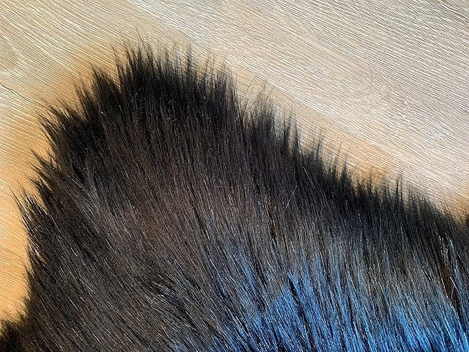 LAMBZY Faux Sheepskin Super Soft Hypoallergenic Silky Shag Rug for Living Room, Kids Room, Sofa (Decto 10 Pelts 6'x10', Black)