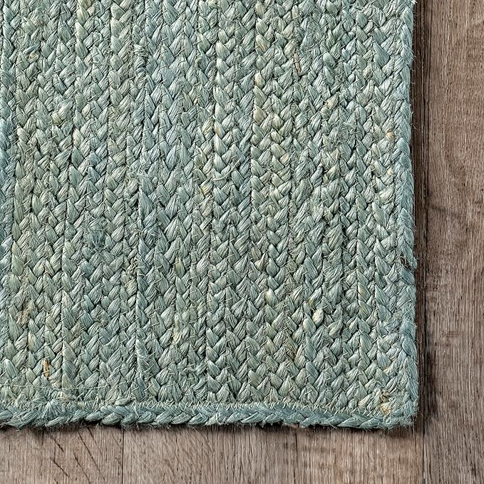 Nuloom Rigo Green, 2'6" x 6', Handmade, Jute, Soft and Textured, High Traffic, Stain Resistant, Easy Clean, Durable Runner for Bedroom, Living Room, Dining Space, Den, Foyer, Entryway