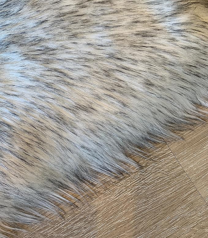 LAMBZY Faux Sheepskin Super Soft Hypoallergenic Silky Shag Rug for Living Room, Kids Room, Sofa (Double 2'x6', White/Black Tips)