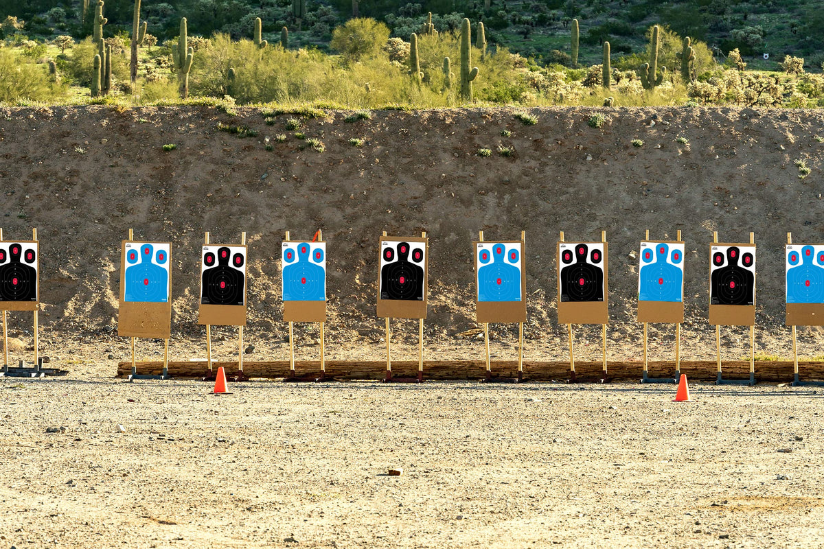 Ascentor Silhouette Shooting Target - Large Size 18 x 24 - Multiple Aiming Zones - Black