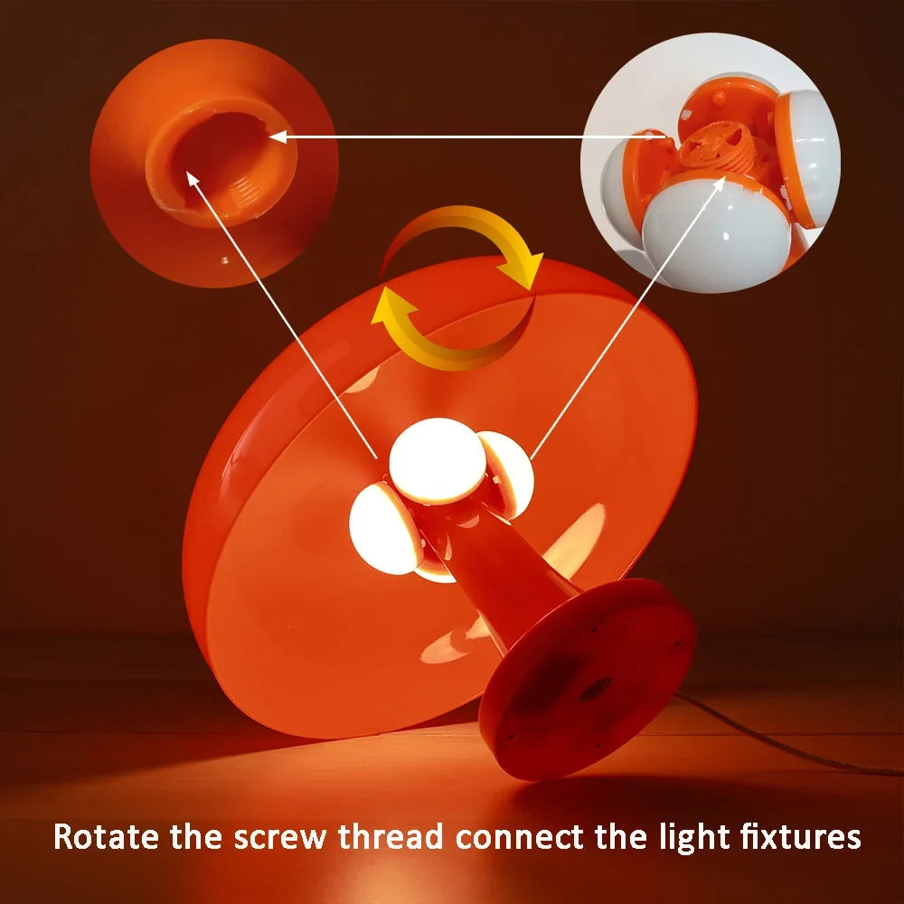 LED Mushroom table lamp minimalist modern bedroom bedside lamp Danish designer orange decorative table lamp