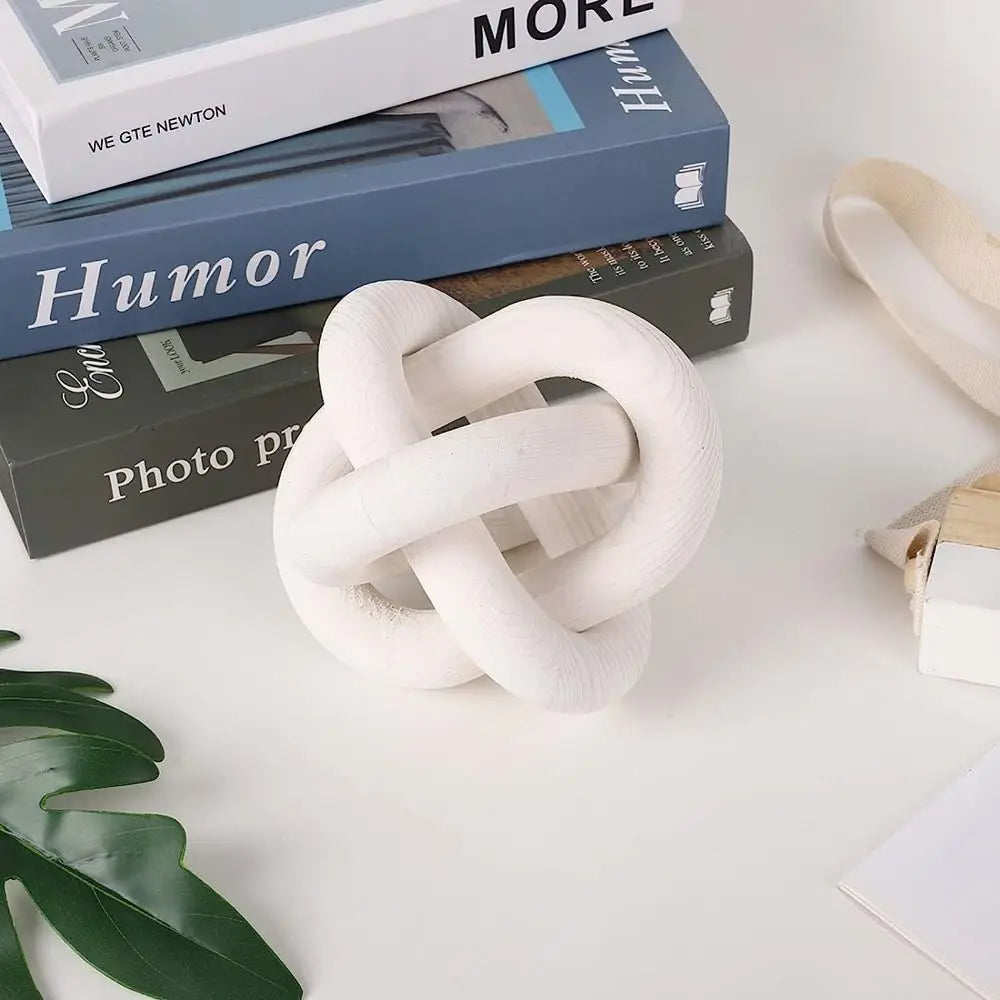 3-Link Pine Wood Knot Decor Wood Chain Link Decor Shelf Decor Hand Carved Coffee Table Modern Farmhouse Boho Rustic Decor Simple